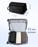 BAGSMART Toiletry Bag for Men, Wide Opening Dopp Kit Water Resistant Shaving Hygiene Organizer for Bathroom, Travel Essentials, Black - Image 6