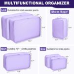 Packing cubes for Travel Luggage Organizer Bags 6 Set Packing Cubes for Suitcases Travel Essentials for Carry on Mesh Suitcase Organizer with Shoe Bag (purple) - Image 4