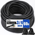 60 FT Wire Loom 3/4 Inch, Split Wire Loom Tubing Wire Conduit, Wire Protector Tubing – Black - Image 2