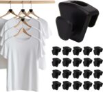 60 Pack Space Saving Hanger Hooks, Black Plastic Triangle Hangers, Connector Hooks for Closet Organizers and Storage in Dorms and Homes - Image 2