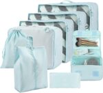 8 Set Compression Packing Cubes for Travel Essentials,Suitcase Organizer Bags, Carry-On Luggage Accessories with Laundry & Toiletry Bag, Road Trip & Camp Gifts for Men and women(blue) - Image 2