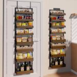 8-Tier Over The Door Pantry Organizer | Spice Rack Wall Mount with No-Shake Design, Adjustable Baskets | Hanging Seasoning Shelves, Storage Organization for Kitchen Cabinet & Closet - Image 2
