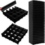 85Pcs Drawer Dividers, Adjustable Drawer Organiser, Cut at Will for Tidying Clutter Clothes, Socks, Makeup, Dresser, Kitchen Black - Image 2
