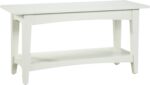 Alaterre Furniture Shaker Cottage Bench with Shelf, Ivory - Image 2