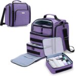 BAFASO Large Travel Toiletry Bag with 4 Removable Pouches, Multifunctional Makeup Bag Hair Bag for Toiletry and Makeup Supplies, Purple - Image 2