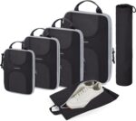 BAGSMART Compression Packing Cubes, 6 Set Packing Cubes for Suitcases, Lightweight Suitcases Organizers Bag Set & Compression Travel Cubes, Travel Essentials Packing Organizers Black - Image 2