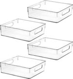 Clear Plastic Storage Bins, Pantry Organizers and Storage, Kitchen Organization and Storage Containers Bins for Organizing, Fridge, Freezer, Bathroom, Pantries, Medicine Cabinet Organizer Bin - Image 2