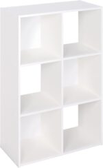 ClosetMaid Cubeicals 6 Cube Storage Shelf Organizer Bookshelf, Stackable, Vertical or Horizontal, Easy Assembly, Wood, White Finish - Image 2