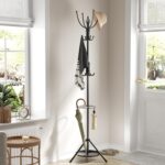 Coat Rack Freestanding - 67" H Black Metal Coat Rack Stand with Umbrella Holder with 12 Hooks for Bathroom Bedroom Entryway Living Room & Office for Hats, Coats, Scarves, Handbags - Image 2