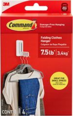 Command Folding Clothes Hanger, Holds up to 5 Hangers 7.5 lb, 1.5lbs per Rung, 1 Hook with 5 Rungs, 4 Strips, Closet Organizer, Home Organization - Image 2