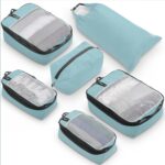 Compression Packing Cubes for Travel by TRIPPED – 6-Piece Premium Set with Laundry & Shoe Bag, Space Saving Travel Organizer Bags for Suitcase & Carry-On Luggage (Dusty Teal Mesh) - Image 2