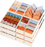 Criusia Closet Drawer Organizer Clothes, 15 Pack Dresser Organizer for Baby Clothes, Fabric Drawer Dividers for Nursery Bedroom (Beige) - Image 2