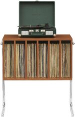 Crosley Furniture Lily Record Player Stand with Vinyl Storage, Stores up to 90 Records, Turntable Stands, Walnut - Image 2