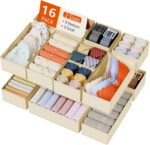 DIMJ Drawer Organizer Clothes Storage - 16 Pack Baby Dresser Organizer for Nursery, Foldable Drawer Dividers for Bedroom Closet Organization, Fabric Storage Bins for Socks, Underwears, Bras - Image 2