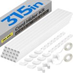 Delamu Cable Hider, 315in Cord Covers for Wires on Wall, One-Cord Cord Hider, Paintable Wire Hiders Wire Covers for Cords, Cable Management for Hiding 1-2 Small Wires, 20x L15.7 W0.59 H0.40in, White - Image 2