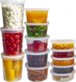 DuraHome Food Storage Containers with Lids 8oz, 16oz, 32oz Freezer Deli Cups Combo Pack, 44 Sets BPA-Free Leakproof Round Clear Takeout Container Meal Prep Microwavable, Airtight Lids (Mixed Sizes) - Image 2