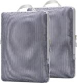 Extra Large Compression Packing Cubes for Checked Luggage, Lightweight Suitcase Organizers & Space Saver Bags - Travel Cubes for Packing - Travel Essentials - 2 Piece Set, X-Large - Grey Stripe - Image 2