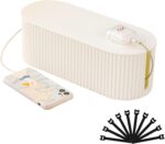 FABROK Cable Management Box with 10 Cable Ties, Organizer Box for Power Strips, Surge Protectors, Chargers, Adapters, TV Computer Wires Cable Hider Box for Home/Office (Small/White) - Image 2