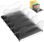 Freezer Organizer 12” Visible Fridge Organizer Rack with Removable Dividers and Handles, Freely Adjustable, Fits Refrigerator Frozen Meals, Lunch Meat Box, Cheeses (Black) - Image 2