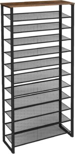 HOOBRO 12-Tier Shoe Rack, 29.5" L Shoe Storage Organizer, Large Capacity Shoe Shelf for Front Door Entrance, Entryway, Closet, Holds 36-48 Pairs of Shoes, Closet, Rustic Brown and Black BF127XJ01 - Image 2