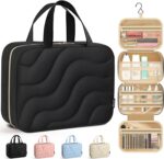 HOTOR Hanging Toiletry Bag - Spacious Travel Toiletry Bag for Women & Men, Multi-Pocket Makeup Organizer, Travel & Cruise Essentials for Business Trip, Gym, Black, 11.0" x 8.7" x 3.9" - Image 2