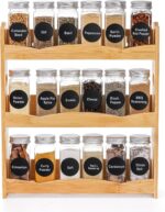 Jucoan 3-Tier Bamboo Spice Rack for Countertop, Wall Mounted Spice Holder Rack Seasoning Bottles Jar Organizer Shelf, Bathroom Organizer Rack, Spice Rack Only, Jars No Included, No Assembly Required - Image 2