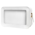 LETGO Clear Makeup Bags, TSA Approved Toiletry Bag with Zipper, Clear Makeup Organizer Fit Carry-on Travel Essentials,Clear Cosmetic Bags for Women Men (C-Beige) - Image 2