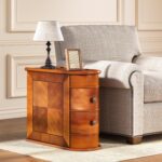 LITTLE TREE Wood End Table with 2 Drawers Sofa Side Table, No Assembly Required Vintage Slim Nightstand Bedside Table for Bedroom - Image 2