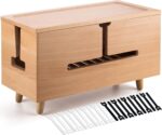 Large Cable Management Box - Organizer for Electrical Cords and Power Strips - Conceal Desk and Floor Cables - Storage Solution for Cord Hider and Organization (Natural Wood) - Image 2