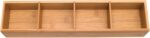 Lipper International Bamboo Drawer Organizer with 3 Removable Dividers, Brown - Image 2