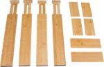 Lipper International Bamboo Wood Custom Fit Adjustable Dresser and Kitchen Drawer Dividers with Inserts, 13 1/4" to 17 1/4" Deep x 2 3/8" Tall, Set of 4 - Image 2