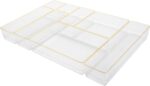 Martha Stewart Kerry Plastic Stackable Office Desk Drawer Organizers, Set of 8, with Gold Trim - Image 2