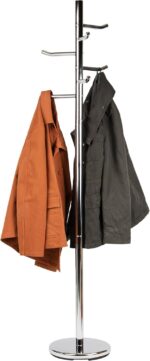 Mind Reader Freestanding Coat Rack, Multi-Hook Organizer for Office or Entryway, Metal, Silver - Image 2