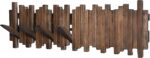 Natural Wood Wall Mounted Piano Coat Rack| Coat Rack Wall Mount| Flip Down Wall Hook Rack 7 Hooks| Entryway Wall Art Hook,Made of Acacia Wood (Wood Wax Oil Dyed Walnut Color).Wall Art - Image 2