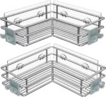Nieifi Corner Shower Shelves Stainless Steel, Adhesive Shower Caddy Basket Rack with Hooks, Rust Proof for Bathroom Shelf Shampoo Holder (Silver, 2 Pack) - Image 2