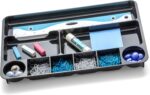 Officemate Recycled Plastic Desk Drawer Organizer, Nine Compartments, 14 X 9 X 1.13, Black - Image 2