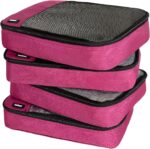 Packing Cubes for Travel Essentials,4 Set Packing Cubes for Suitcases,Lightweight Mesh Luggage Organizer Bag,Pink - Image 2