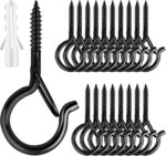 Q Hangers 25 PCS Screw-in Hooks for Outdoor String Lights, Swivel Hanging Basket Patio Light Hooks with Safe Buckle Screw in Planter Eye Hook for Wall Ceiling - Image 2
