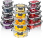 Razab 30 PC Glass Food Storage Containers with Lids - Reusable Glass Meal Prep Containers for Lunch & Leftovers - Airtight & Leakproof Snap Locking Lids - Oven, Freezer, Microwave & Dishwasher Safe - Image 2