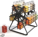Rotating Spice Rack Organizer for Large Cabinets Kitchen Countertop with Thicken Spice Jars and Labels, Spinning Like Ferris-Wheel, Metal (M) - Image 2