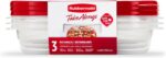 Rubbermaid 7f55retchil Takealongs Food Storage Rectangle Containers, 4 Cup Capacity - Image 2