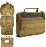 SMONT Toiletry Bag for Men Travel Toiletry Organizer Dopp Kit Travel Organizer Toiletries Tactical Bag Shaving Hygiene Bag Bathroom Hanging Men's Toiletry Bag for Short Trips Brown - Image 2