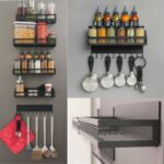 SPICE FLOAT Magnetic Spice Organizer Racks - 4 Premium Metal Racks + 1 Hanging Hook Bar Kitchen Shelf - Seasoning Organizer For Kitchen Appliances (3.94" x 12.2" x 3.15") - Image 2