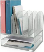 Safco Onyx Desk Organizer with 6 Vertical & 2 Horizontal Trays, File Organizer for Home, Office, Classroom & More, Steel Mesh Construction - Image 2