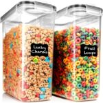 Shazo 2 Pack (6.3L / 213OZ) EXTRA Large Airtight Food Storage Cereal Containers for Bulk Food Storage BPA-Free Plastic Container, Pantry Organization and Canister for Rice, Pasta, Sugar & Flour - Image 2