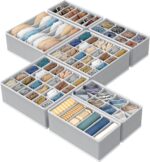 Simple Houseware Closet Underwear Organizer Drawer Divider Assorted 7 Pieces, Gray - Image 2