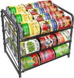 Simple Trending Can Rack Organizer, Stackable Can Storage Dispenser Holds up to 36 Cans for Kitchen Cabinet or Pantry, Black - Image 2