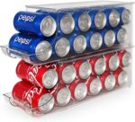 Soda Can Organizer with Lids, Stackable Soda Can Dispenser for Refrigerator, Clear Can Holder Organization and Storage Bins for Fridge, Kitchen, Countertop, Drink Pantry Organizers, Holds 12 Cans Each - Image 2