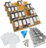 Spice Drawer Organizer with Jars and Labels, Bamboo Spice Rack For Drawer, Spice Organization For Cabinet Drawer, Spice Organizer For Drawer, Bamboo Drawer Organizer, Spice Organization For Drawer - Image 2