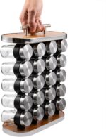 Spice Rack Organizer 20 Glass Jar Seasonings Storage Holder For Kitchen Countertop Spice Rack - Image 2